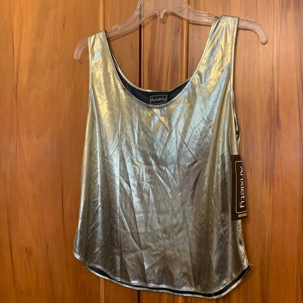 Anxiety Gold Lamee Tank Top